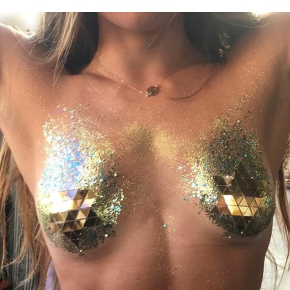 Gold Disco Star Pasties
